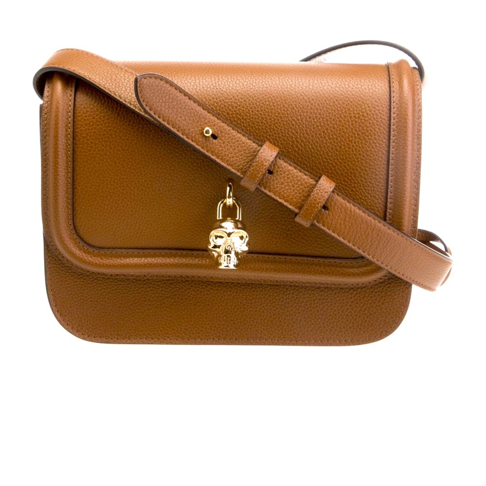 Alexander McQueen Skull Padlock Leather Handbag- Preowned Rated AB
